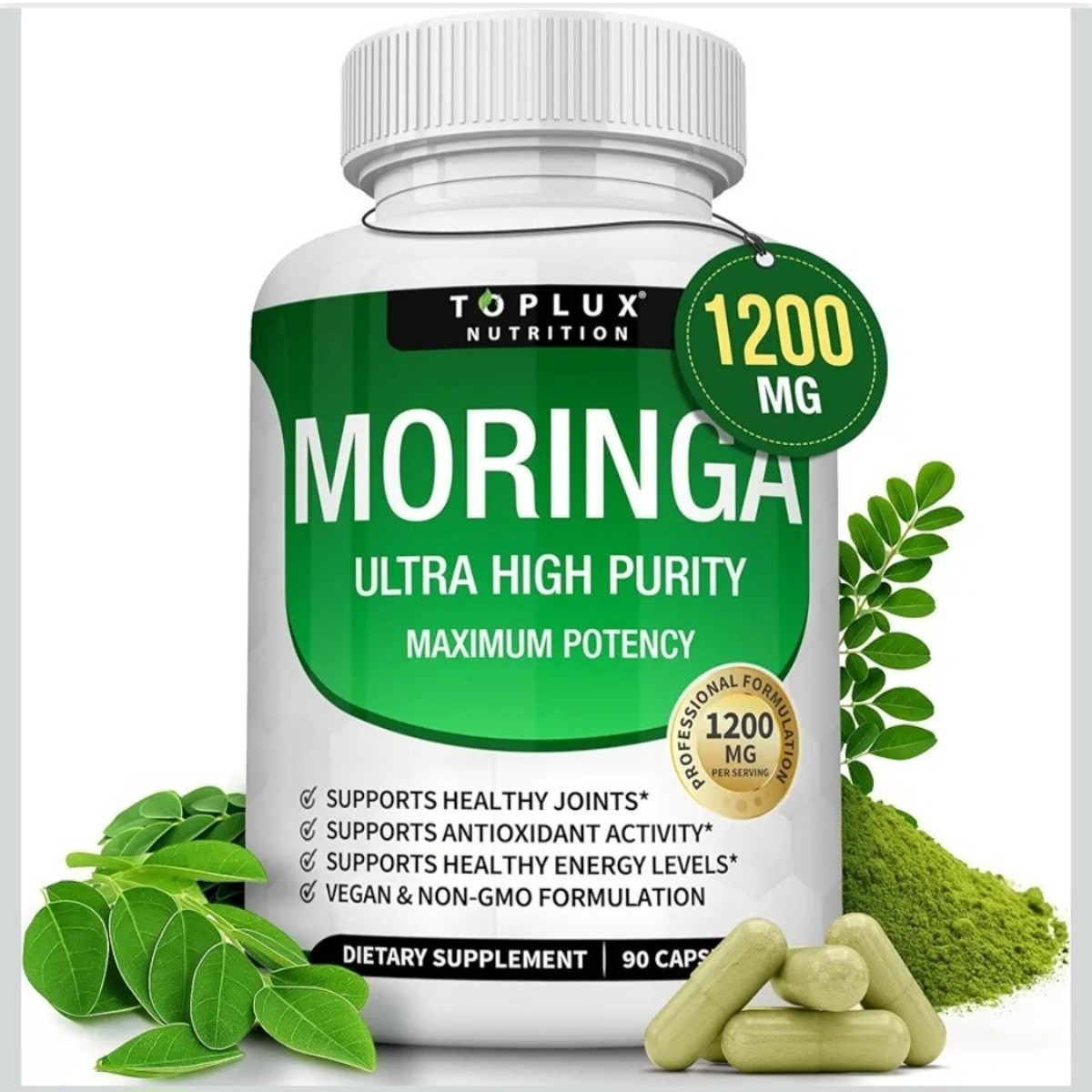 Toplux Moringa 1200mg – Ultra High Purity Maximum Potency, 90 Capsules Toplux Moringa 1200mg – Ultra High Purity Maximum Potency, 90 Capsules