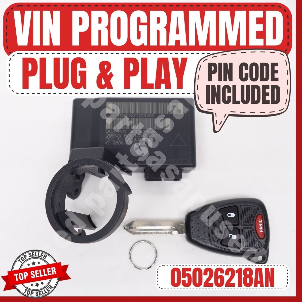 ⛑ VIN PROGRAMMED PLUG & PLAY IMMOBILIZER CHRYSLER DODGE JEEP 05026218AN ⛑