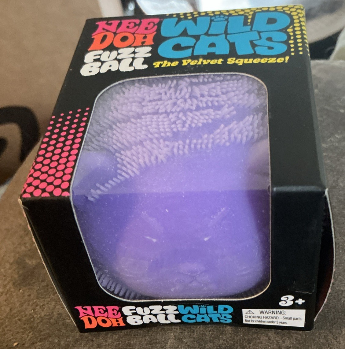 ⭐️Authentic Schylling NeeDoh Wild Cats Fuzz Ball Purple  😸