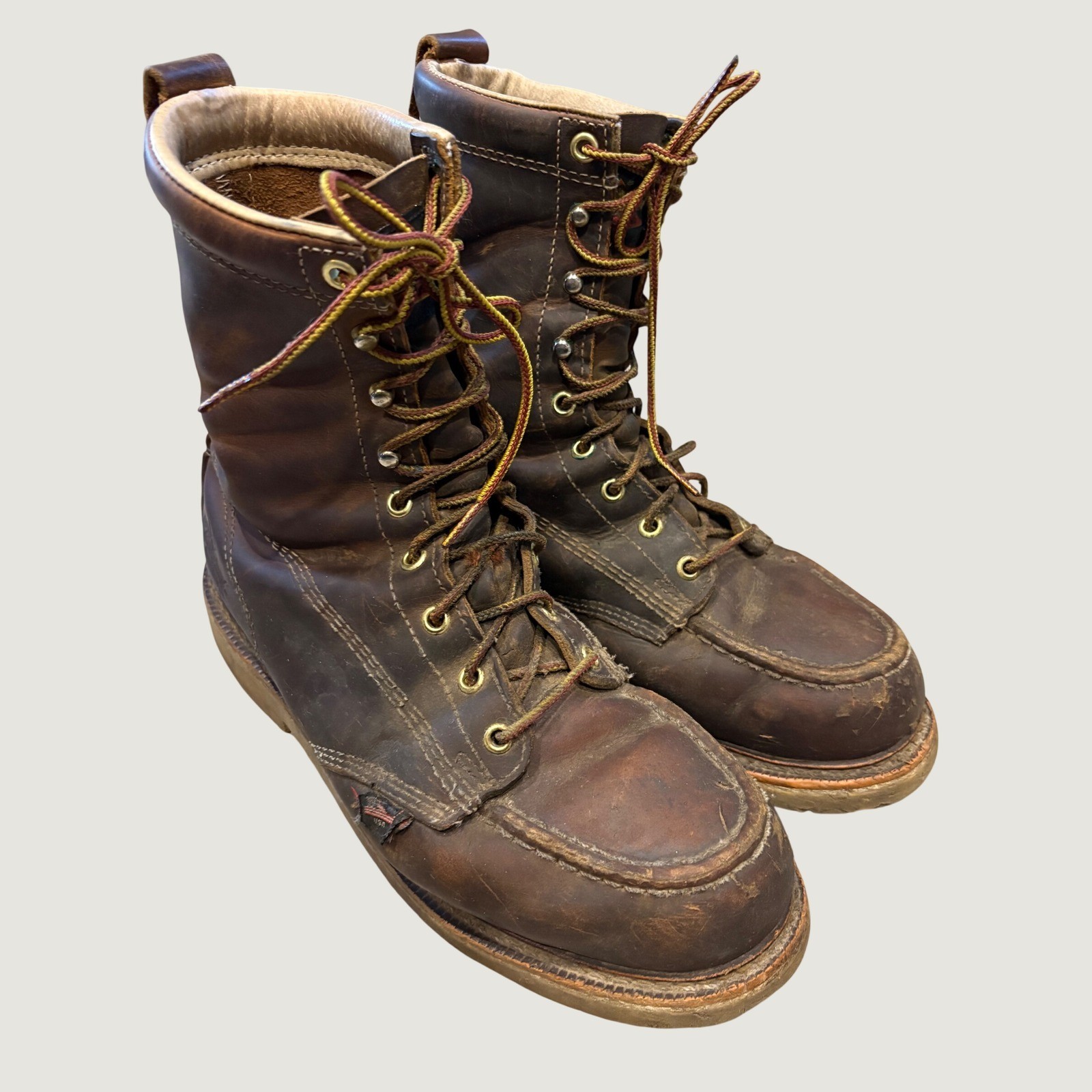 Thorogood American Heritage 804-4378 SaftyToe Work Boots Brown Leather Men 8 EE