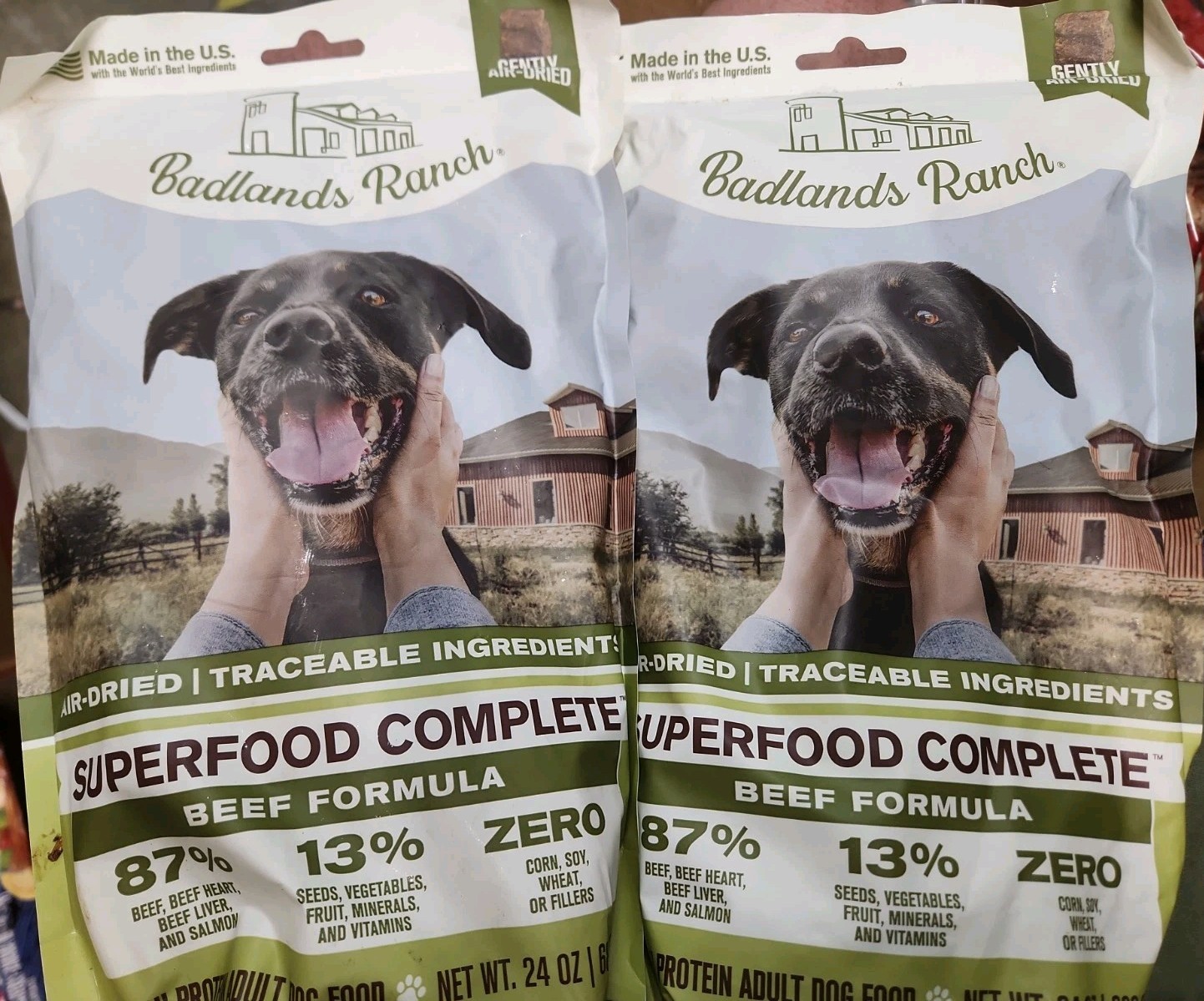 2 X Superfood Complete Beef Formula Air Dried DogFood 24 oz