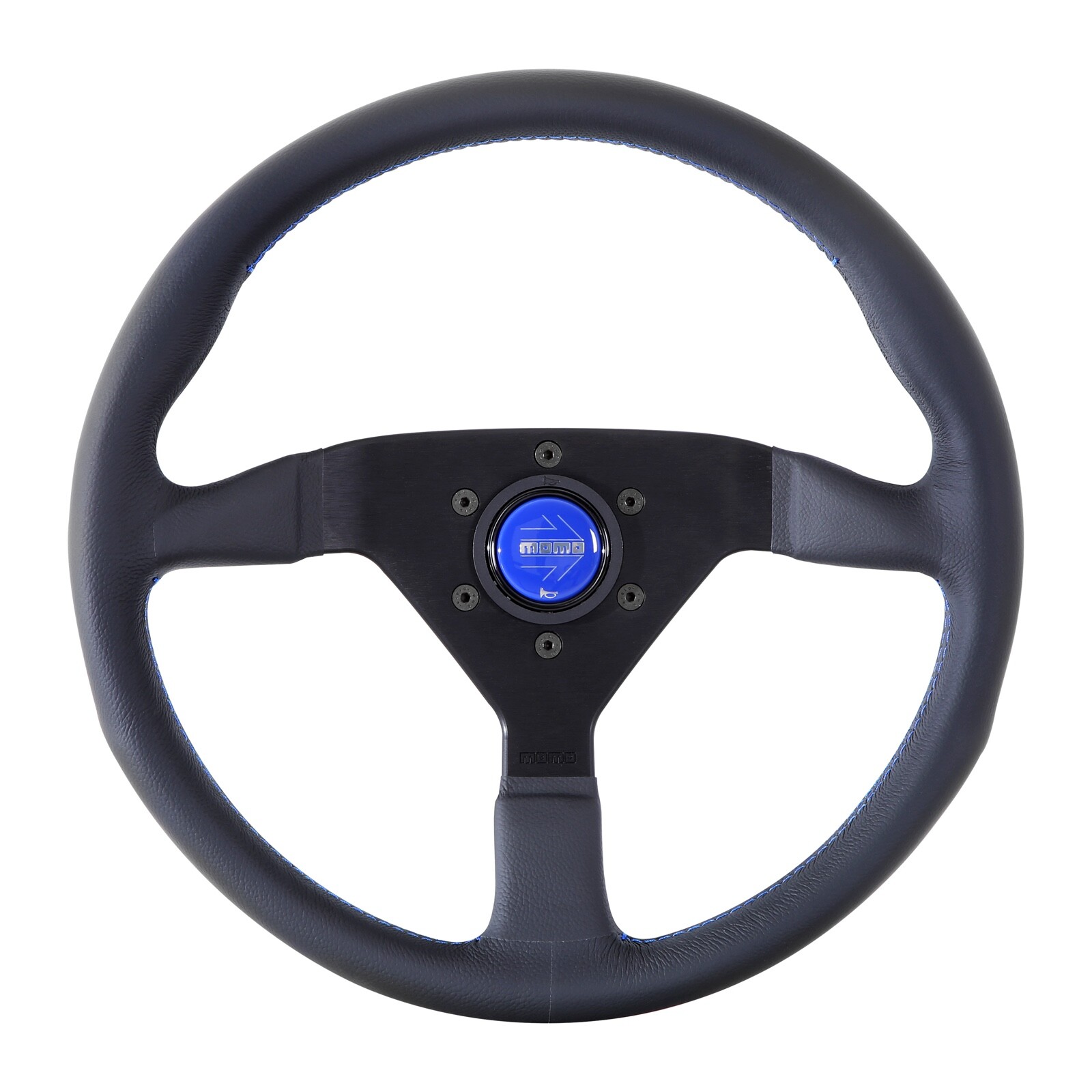 MOMO Monte Carlo Steering Wheel 350mm Blue Stitching  MCL35BK6B