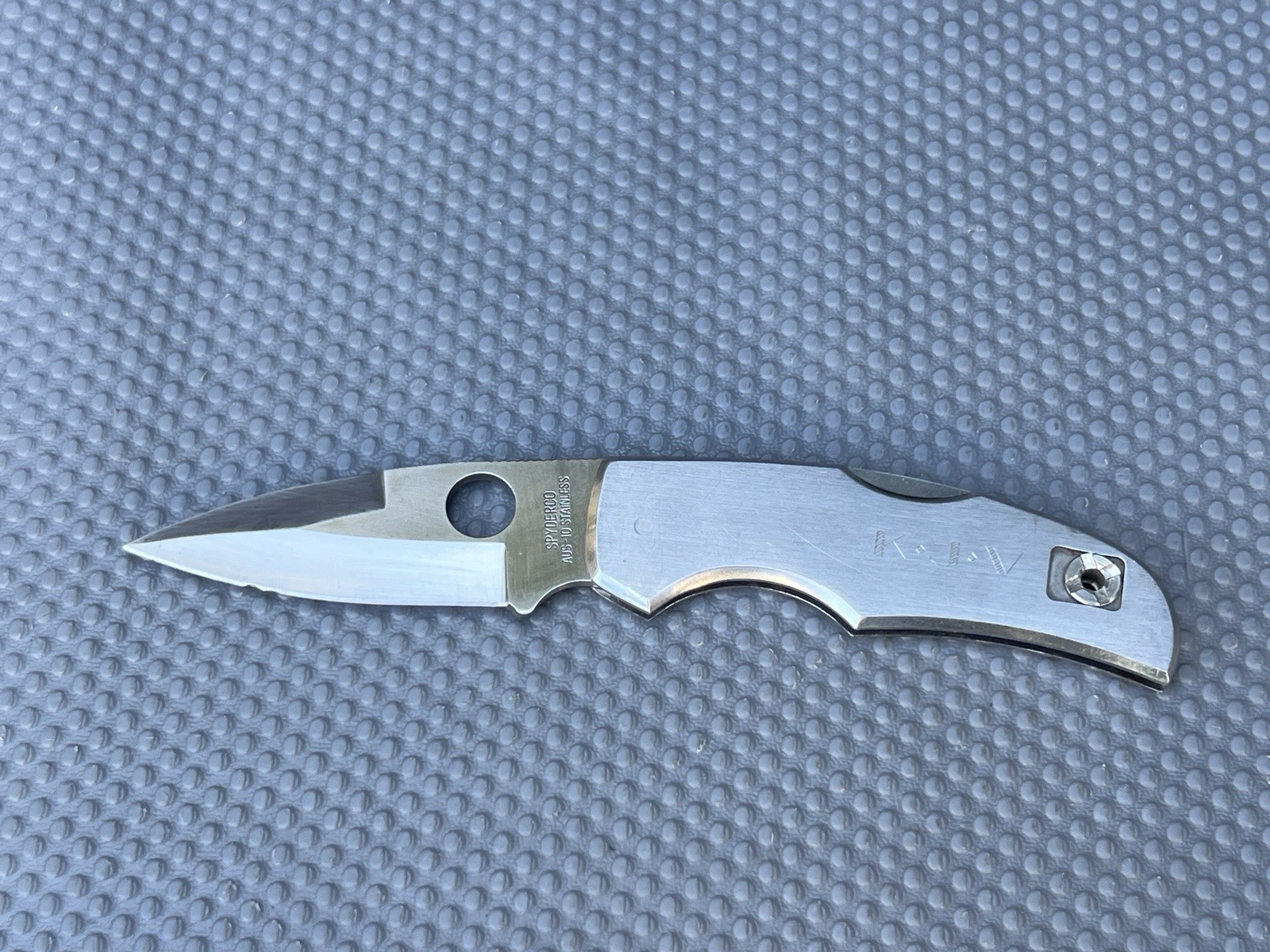 Vintage Spyderco Native 2 Seki-Japan Folding Pocket Knife C41P Plain Edge AUS-10