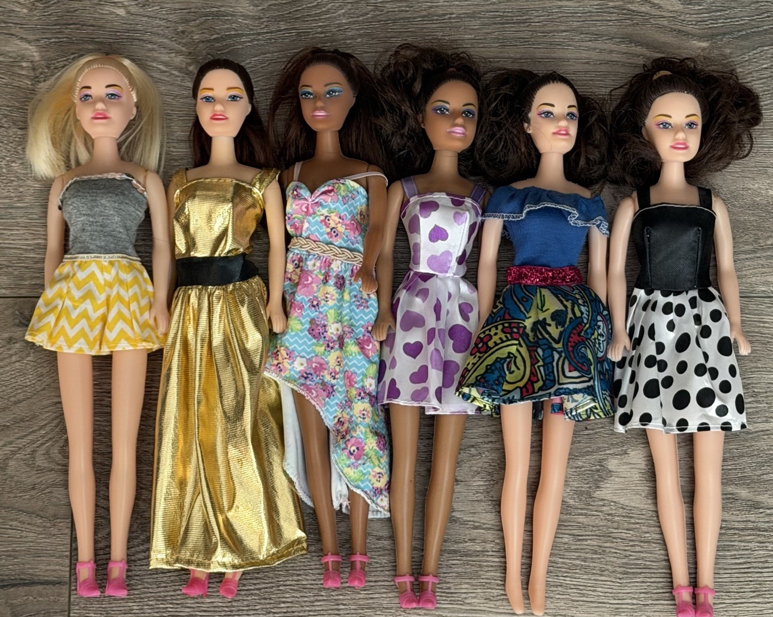 Lot of 6 Greenbrier International Barbie Doll Size Clothes + Shoes