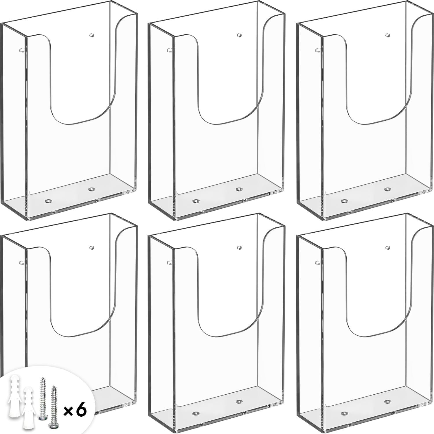 MaxGear Brochure Holder 4x9 inch Acrylic Literature Display 6 Packs, Clear MaxGear Brochure Holder 4x9 inch Acrylic Literature Display 6 Packs, Clear