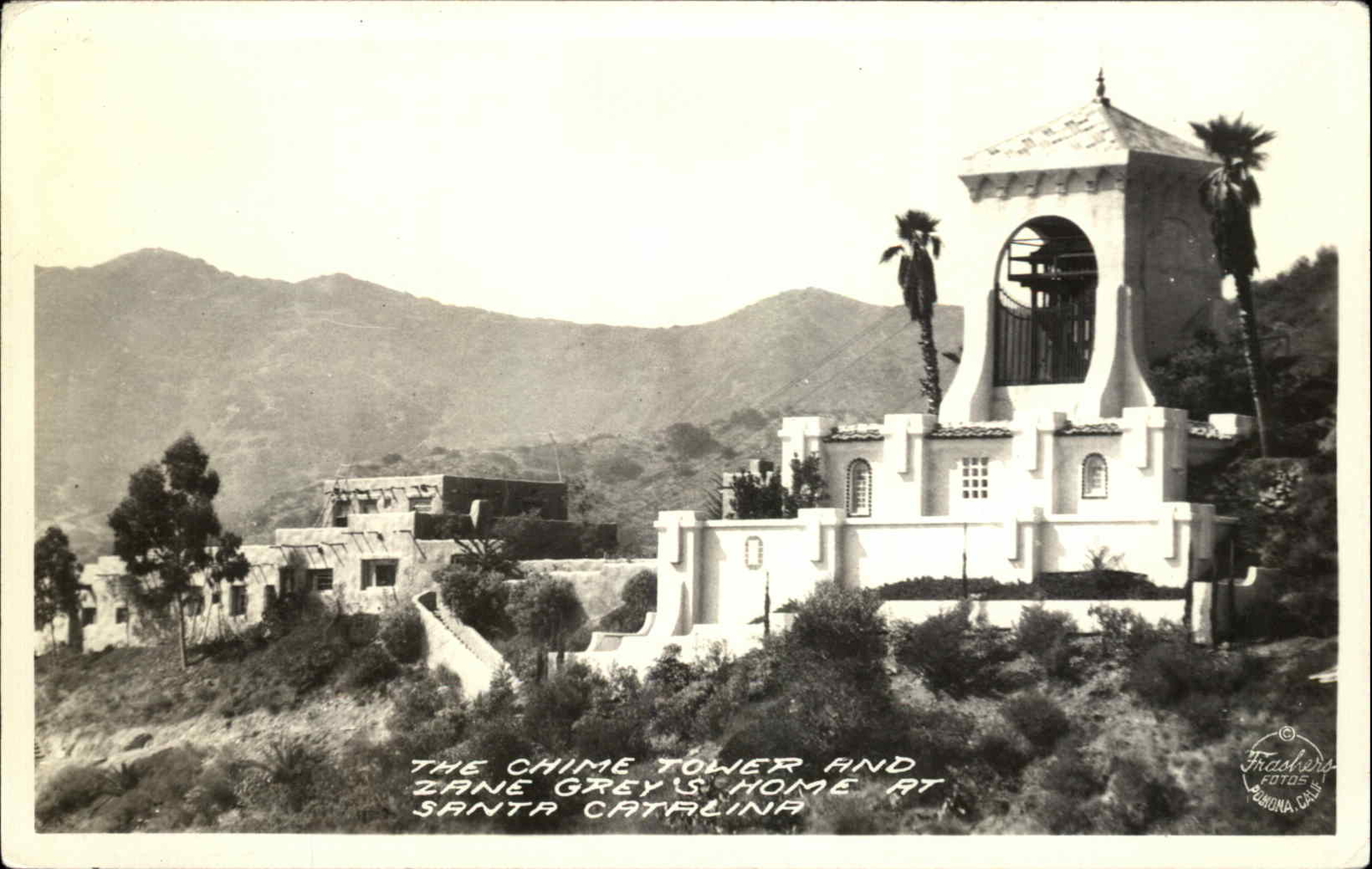 Santa Catalina Island California CA Chime Tower Zane Grey\'s Home c1920s-40s RPPC Santa Catalina Island California CA Chime Tower Zane Grey\'s Home c1920s-40s RPPC