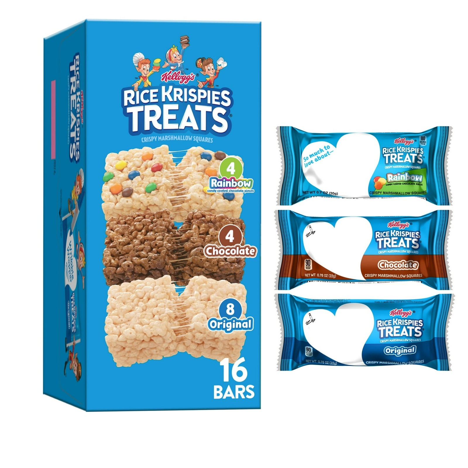 Rice Krispies Treats Crispy Marshmallow Squares Kids Snacks Cereal Bars 12.1 oz Rice Krispies Treats Crispy Marshmallow Squares Kids Snacks Cereal Bars 12.1 oz