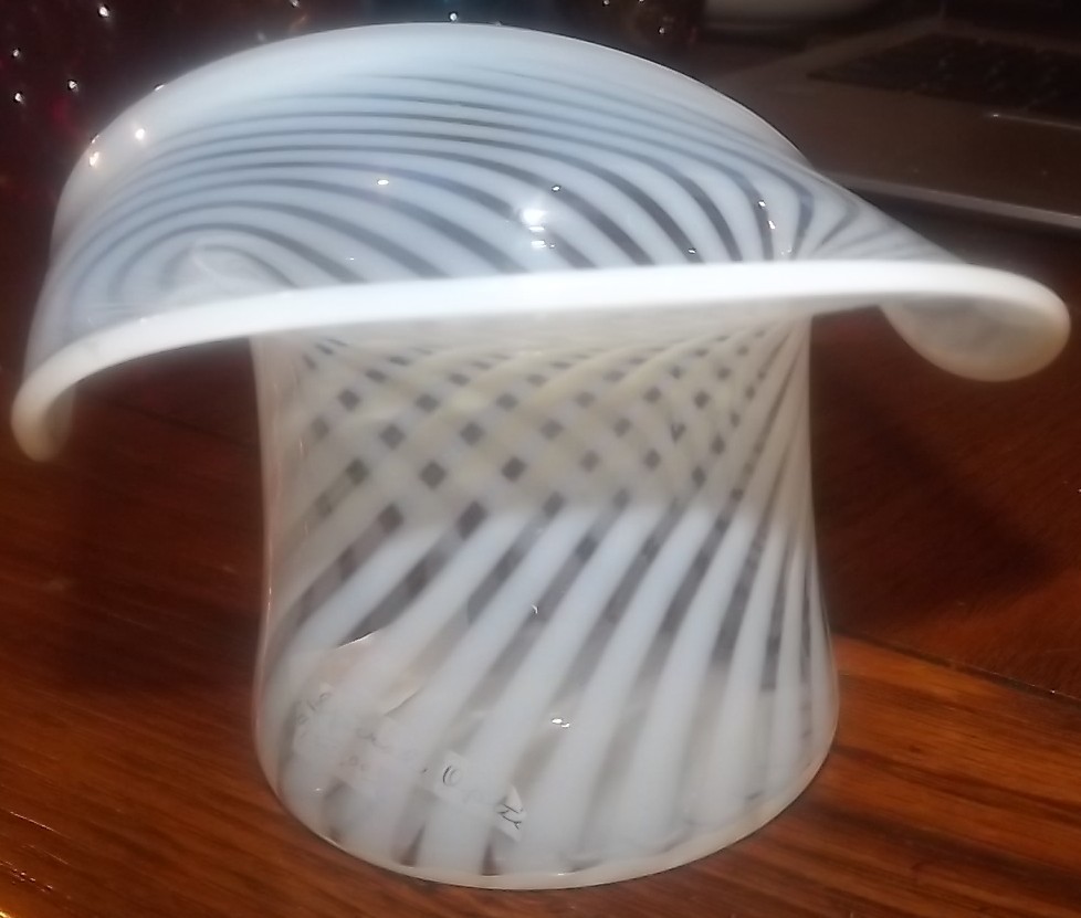 Fenton French Opalescent Swirl Top Hat Vase Fenton French Opalescent Swirl Top Hat Vase