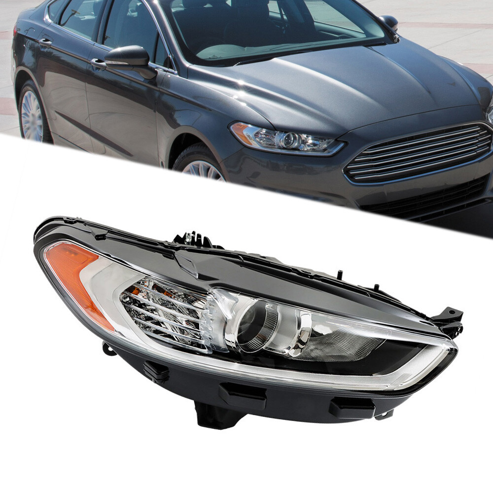 For Ford Fusion 2013-2016 Halogen Headlight HeadLamp Passenger/RH Halogen Chrome