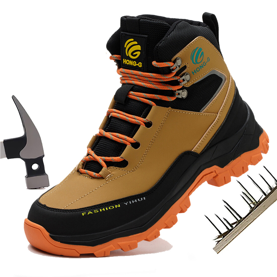Men\'s Safety Shoes Steel Toe Sneakers Work Boots Puncture-Proof Indestructible