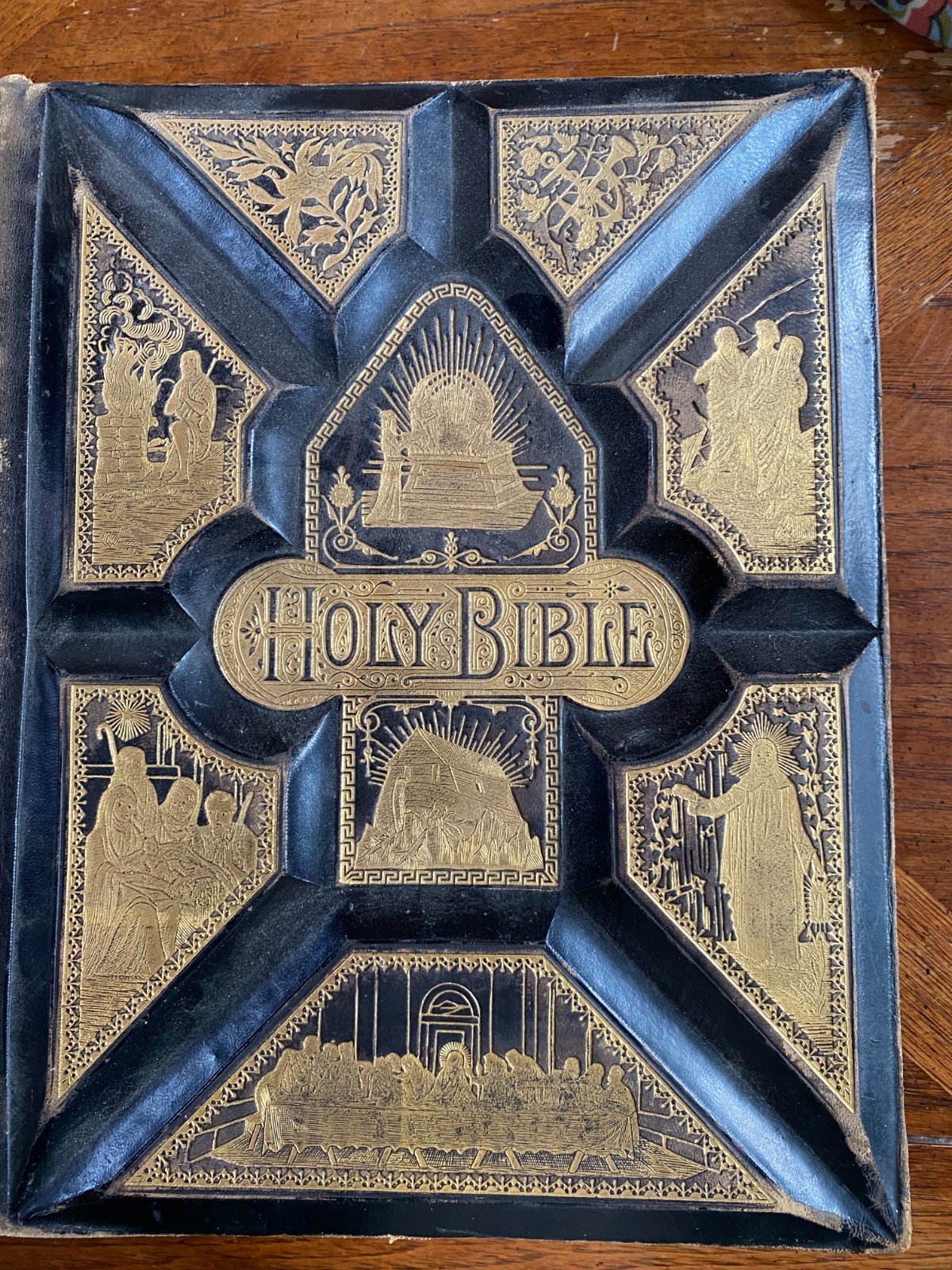 RARE Vintage Parallel Column Family Holy Bible W/Pictorial Illustrations1886 RARE Vintage Parallel Column Family Holy Bible W/Pictorial Illustrations1886