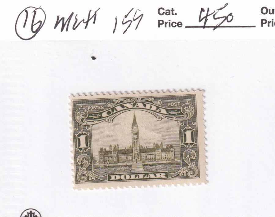 CANADA # 159 MLH $1 PARLIAMENT BUILDINGS CAT VALUE $450