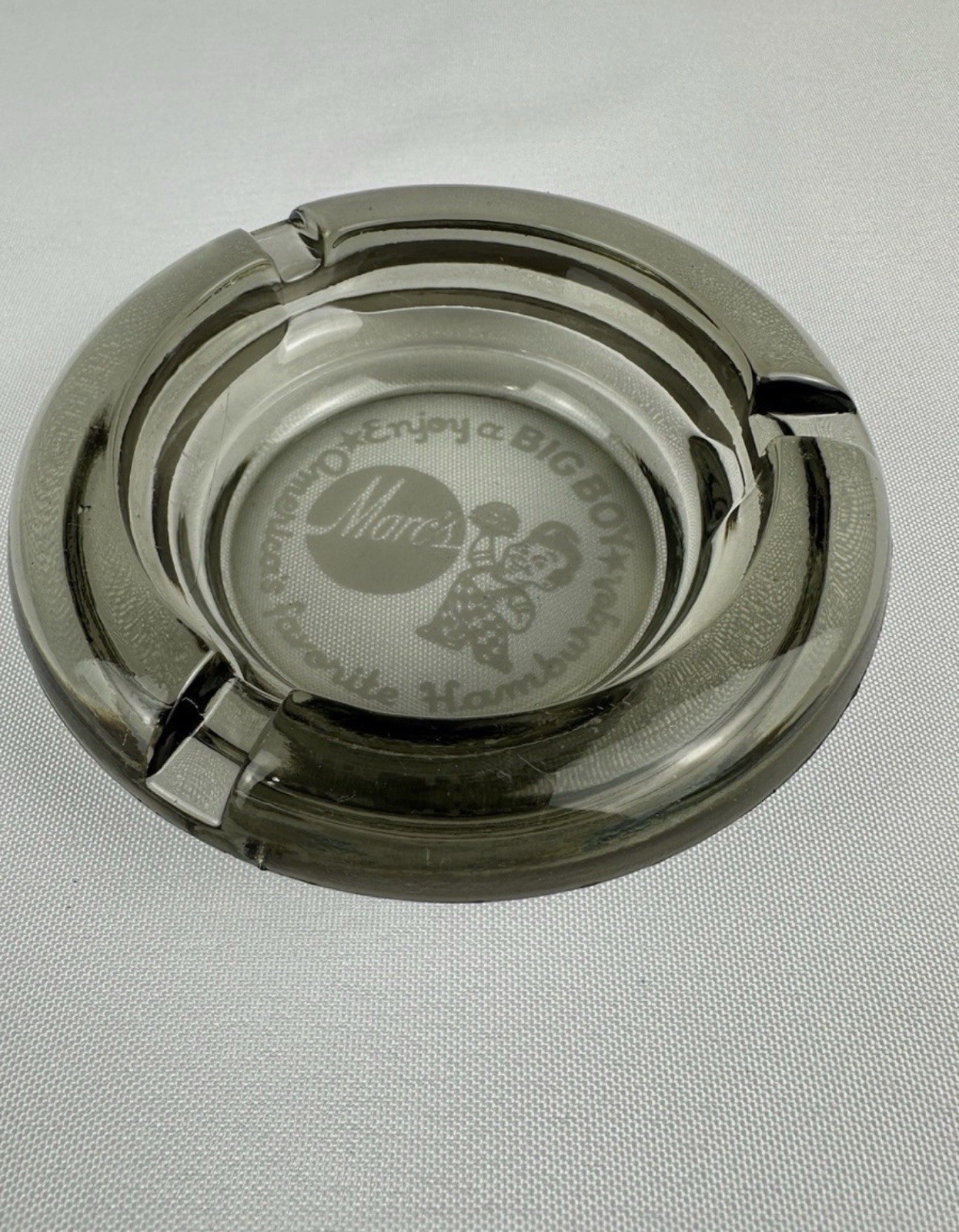 Vintage Marc’s Big Boy Smoky Glass Ashtray