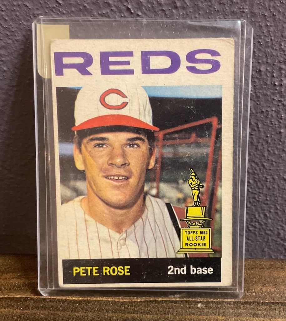 1964 Topps Pete Rose #125 All-Star Rookie Trophy Card - Reds - Vintage Raw
