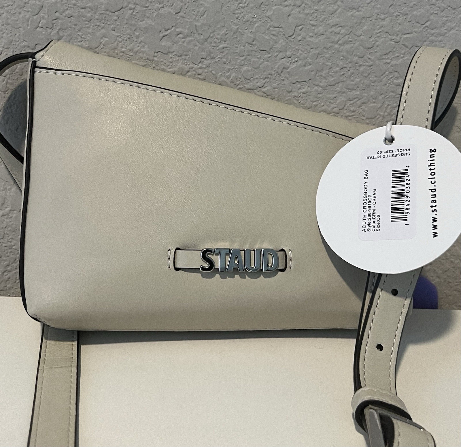 NWT Staud Women\'s Acute Crossbody  Bag 288 9919OP CREAM Sz.OS MSRP.$295
