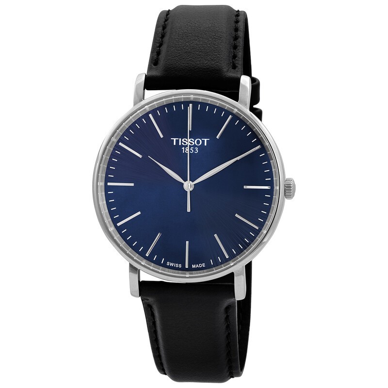 Tissot Men\'s Everytime Sapphire Quartz Date Leather Watch - T1434101604100 NEW