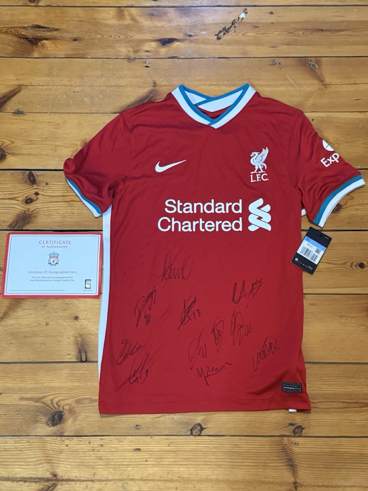 Liverpool FC Squad Signed 20/21 Home Shirt w/ Official LFC COA Jota / TAA & More