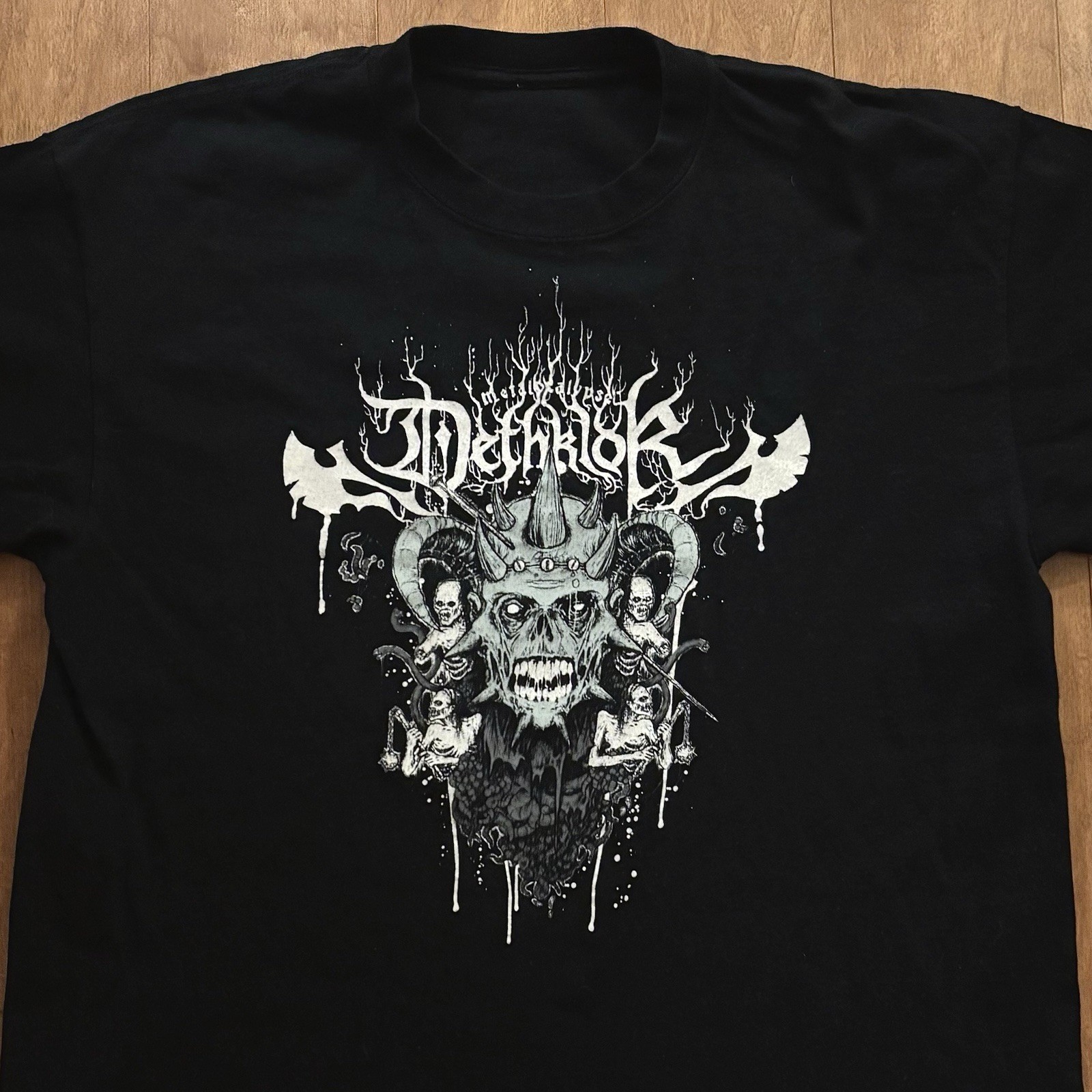 VTG 2008 Dethklok Metalocalypse Tour Shirt Size L Adult Swim Chimaira True Rare