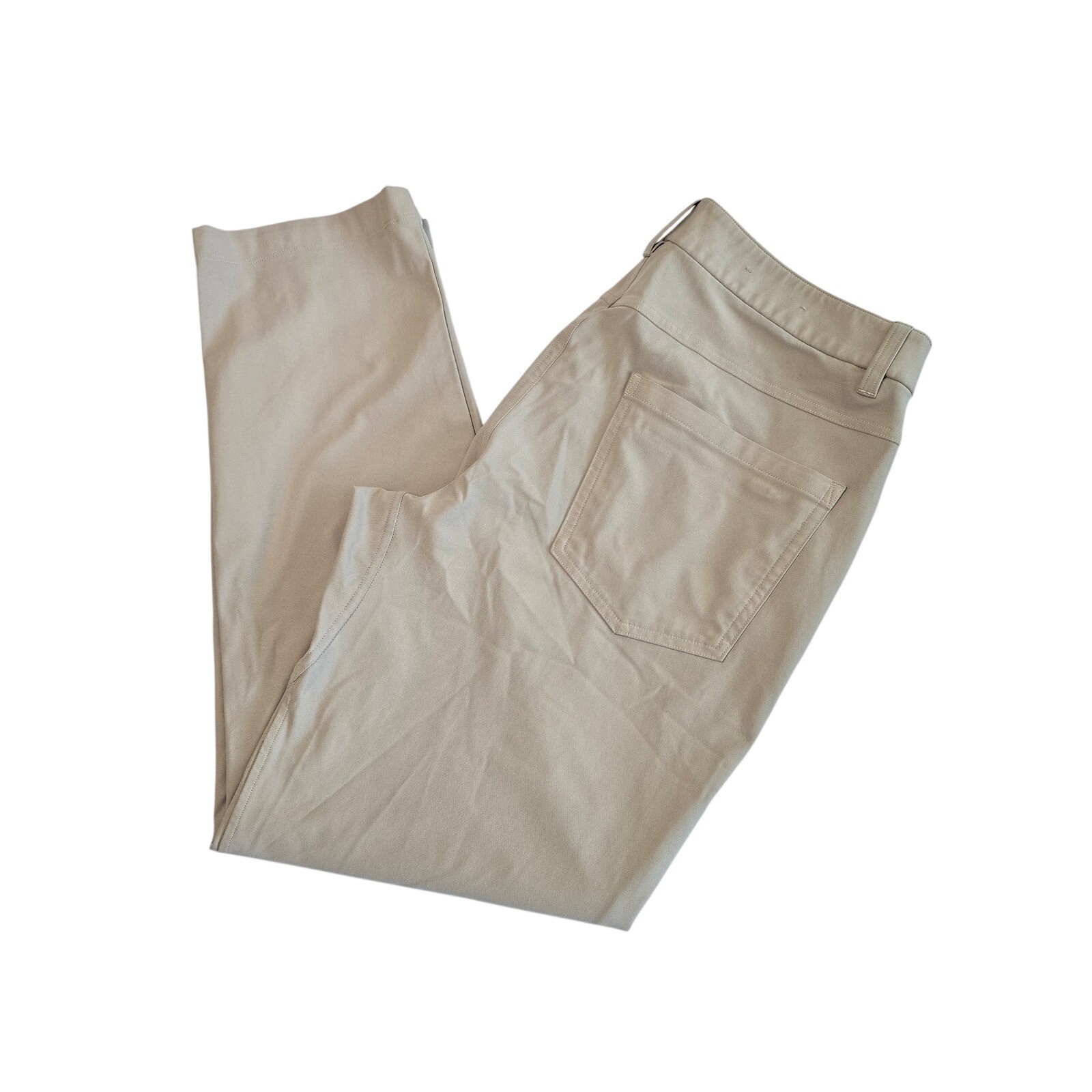 Lululemon ABC Classic Fit 5 Pocket Pant Warpstreme Khaki Tan Mens 32x28 Hemmed Lululemon ABC Classic Fit 5 Pocket Pant Warpstreme Khaki Tan Mens 32x28 Hemmed