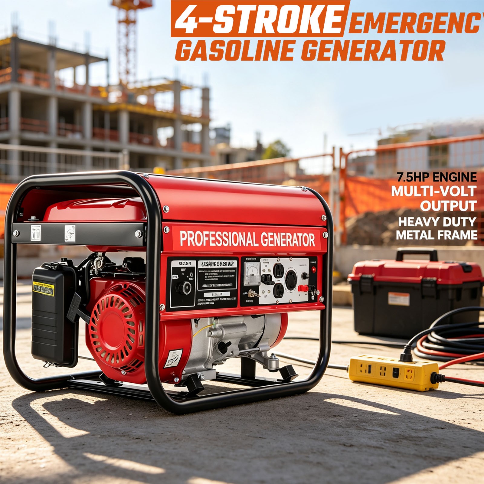 5000W Portable Inverter Generator Gas Powered Quiet for Home Backup Construction