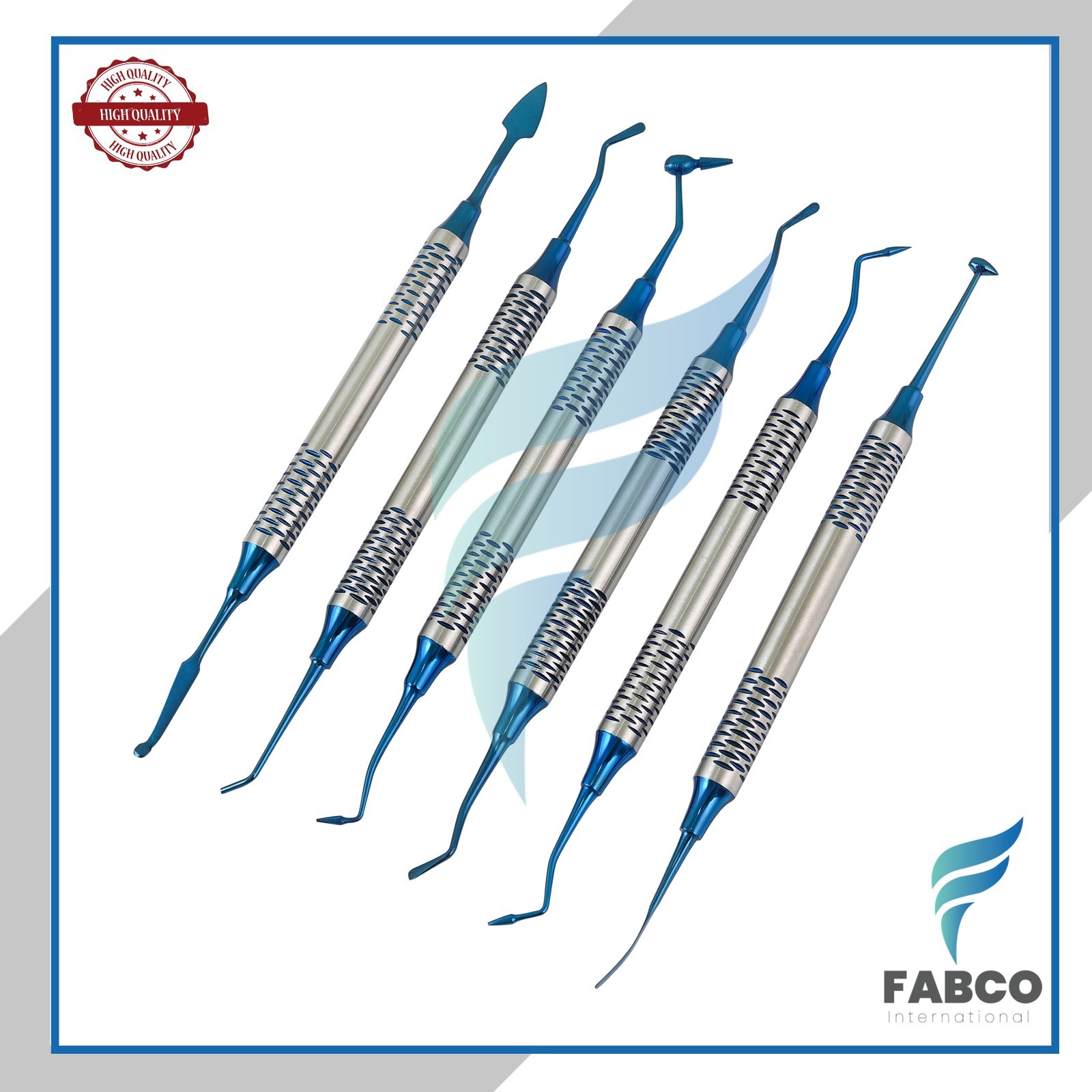 6pcs Dental Composite Resin Filling Spatula Set Restorative Instruments