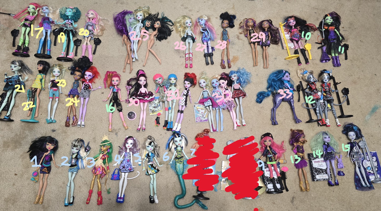Monster High G1 MASSIVE LOT - Complete Dolls, Partially Complete, Dolls for OOAK