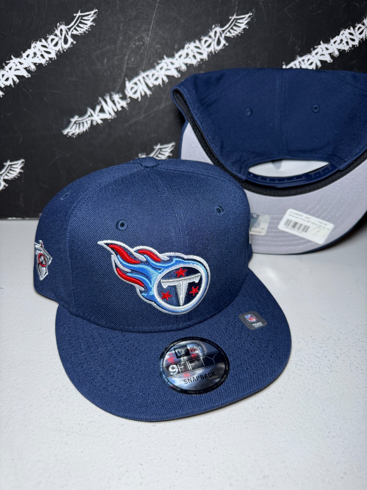 NWT New Era 9Fifty Tennessee Titans Retro Team Logo Navy Blue  Snapback Hat