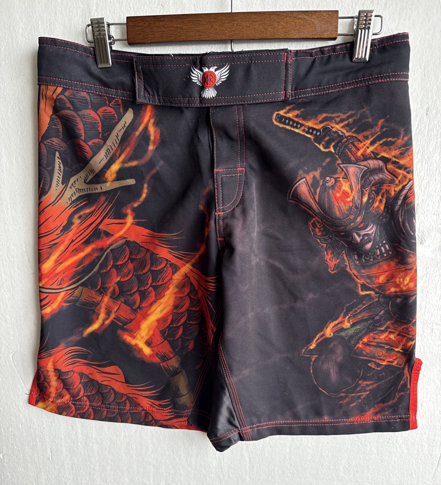 Raven Fightwear Men\'s Cybernetic Oni and Dragon MMA Shorts Multicolor Size 32