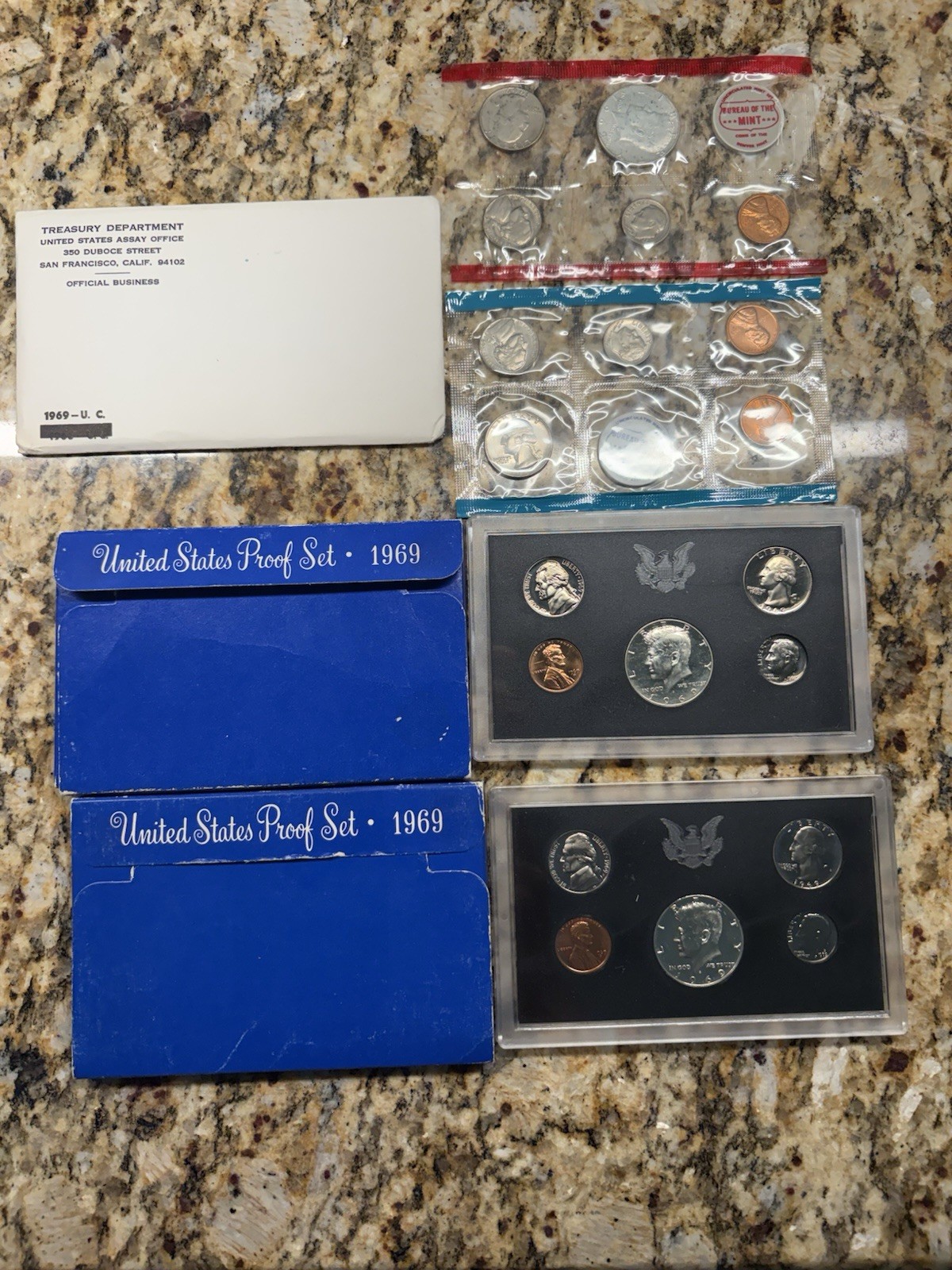 1969-S&1D (3 lots) US Proof Set San Francisco Mint (3) 40% Silver Kennedy W/ OGP