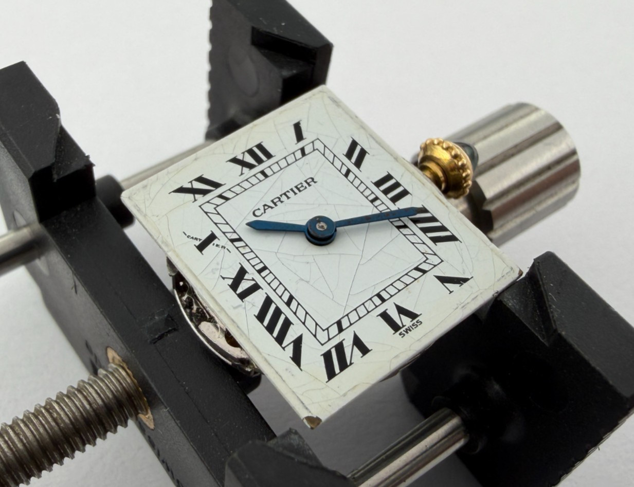 Vintage CARTIER 78-1 Manual Movement with White Tank Roman Dial, Hands & Crown
