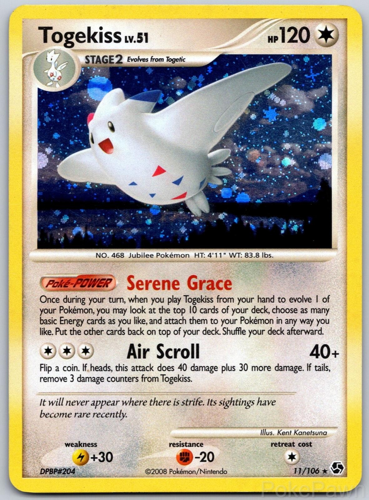 Togekiss 11/106 Holo Rare Great Encounters Pokemon Near Mint