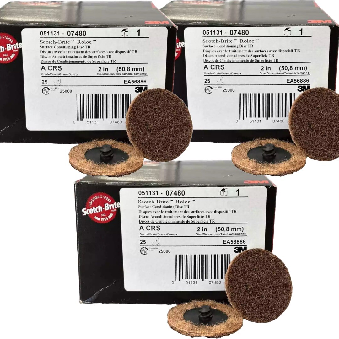 QTY OF 3- GENUINE 3M 07480 Scotch-Brite Roloc Disc Coarse 2\