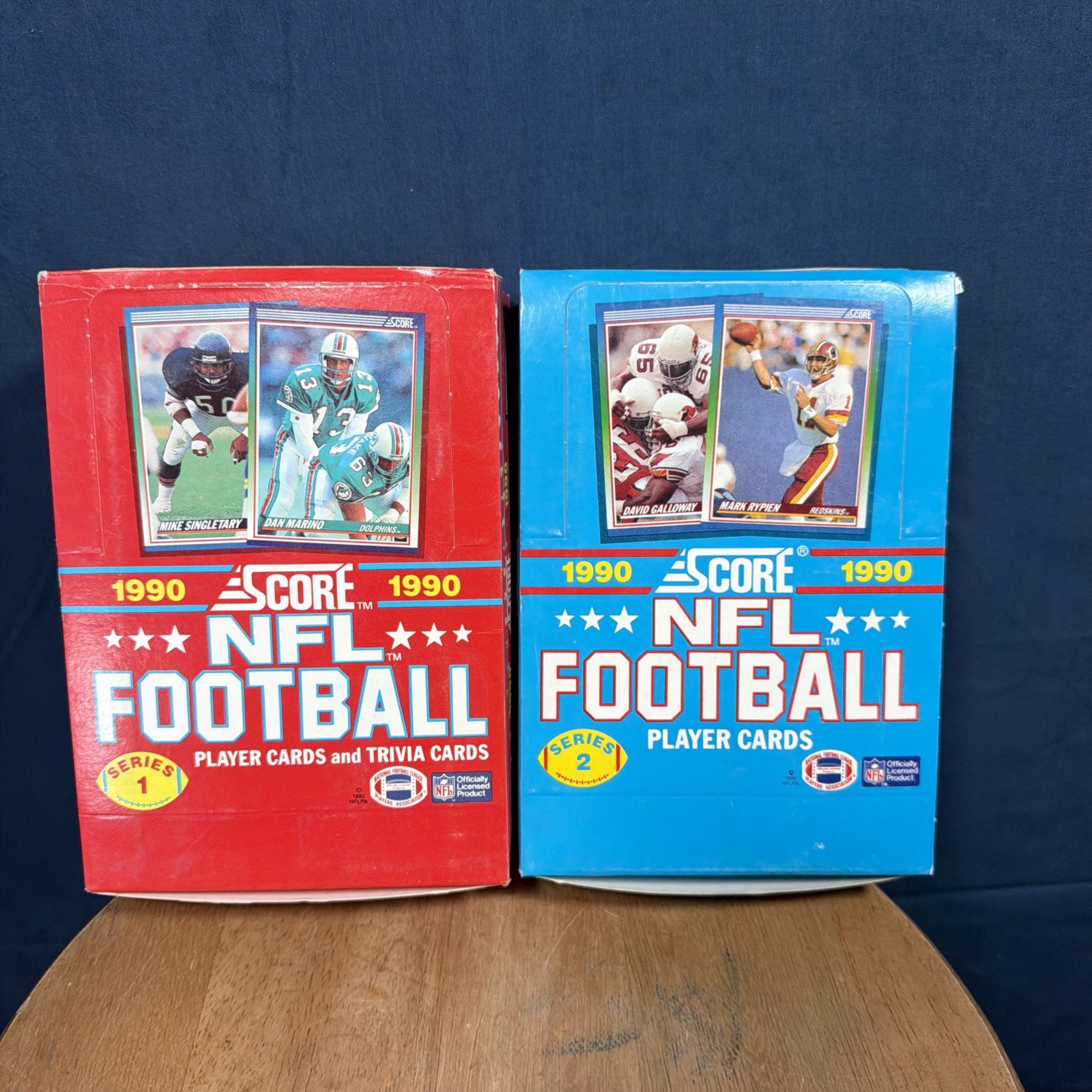 1990 SCORE FOOTBALL SERIES 1 & II 36 PACK BOXES 16 CARDS PER PACK