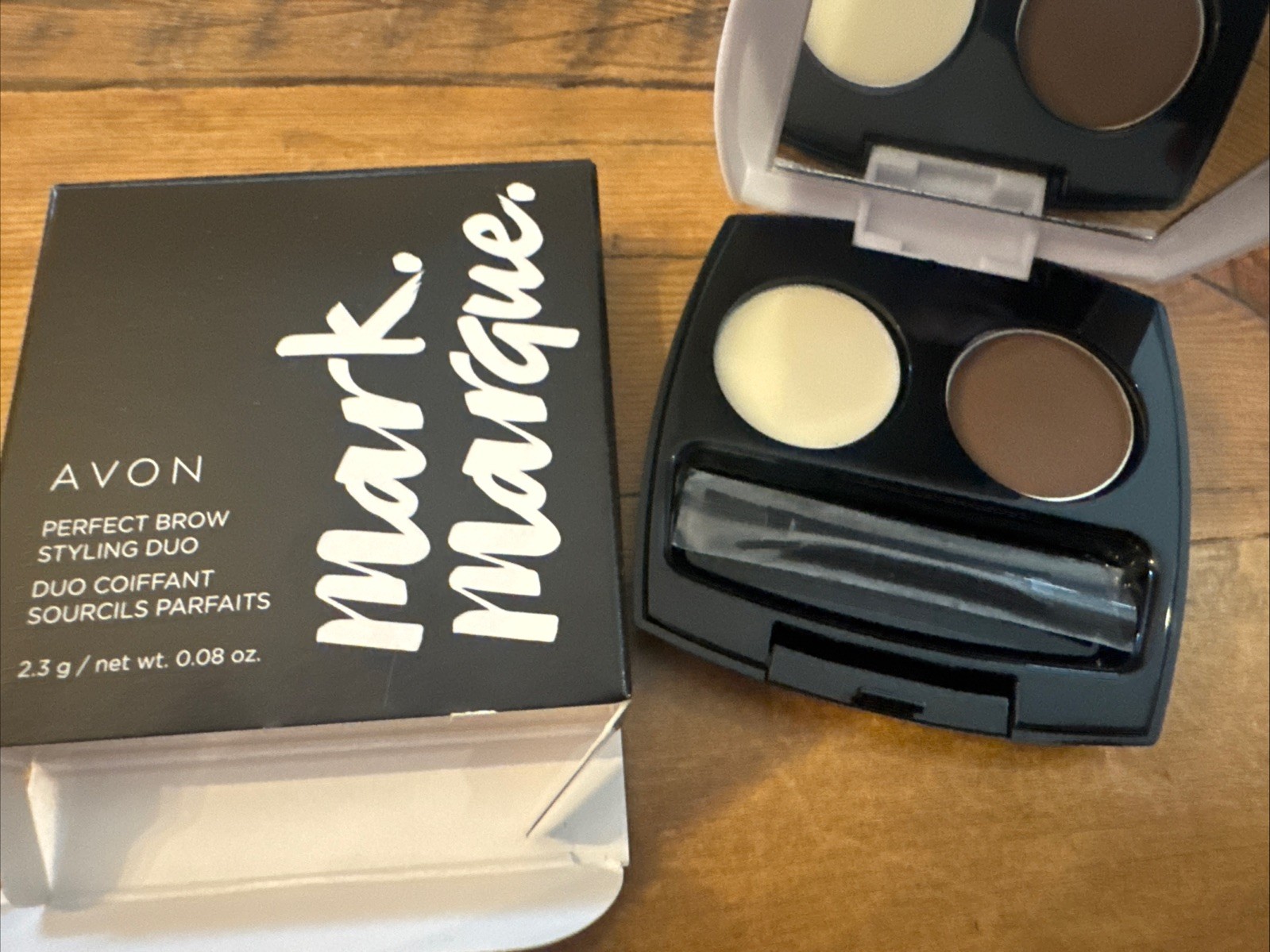 MARK BY AVON  PERFECT BROW STYLING DUO Soft BROWN NIB