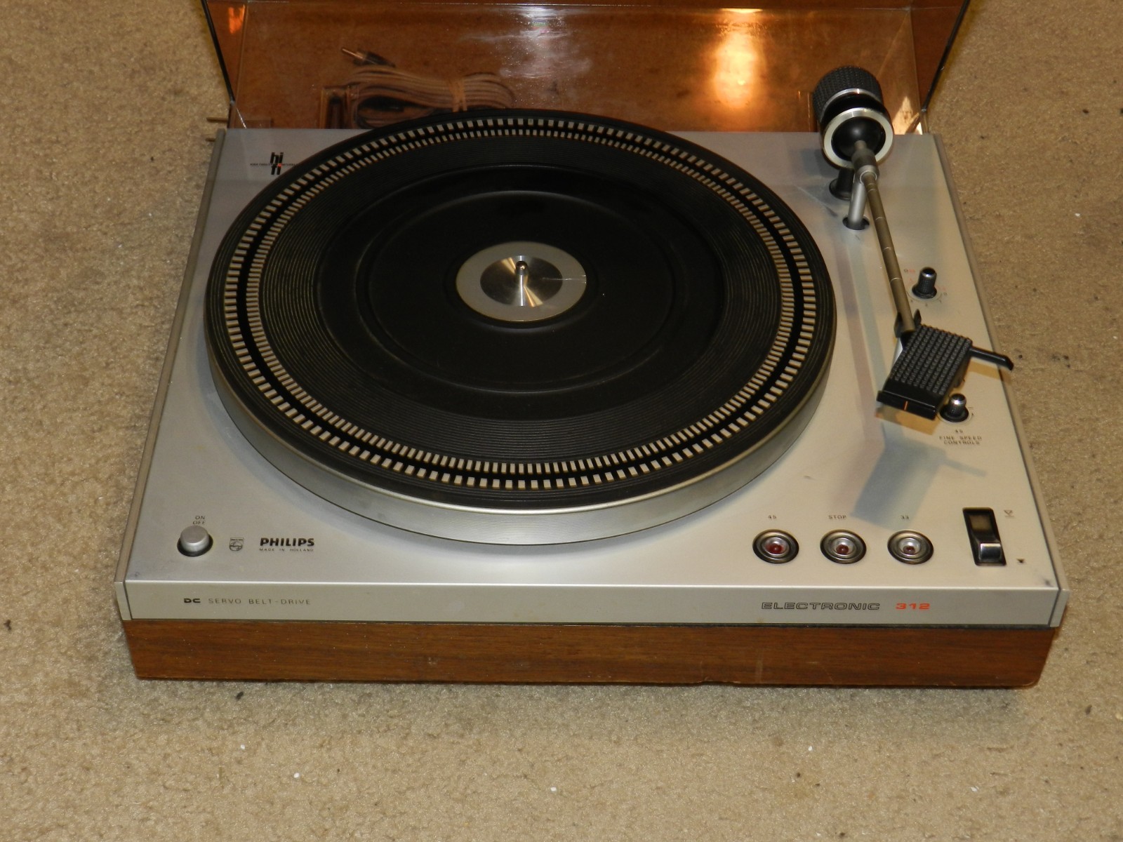 Philips Electronic 312 Servo Belt Drive HI-FI Turntable **READ**
