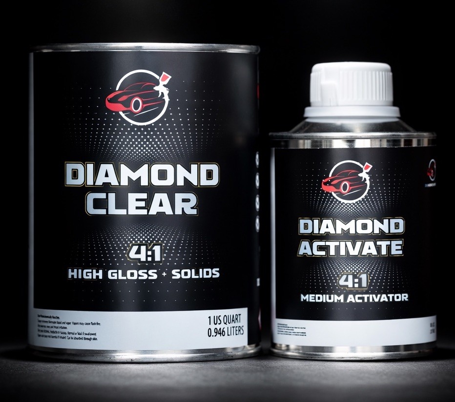 Diamond Clear 4:1 Auto 2K High Gloss High Solid Air Dry Clearcoat QUART KIT
