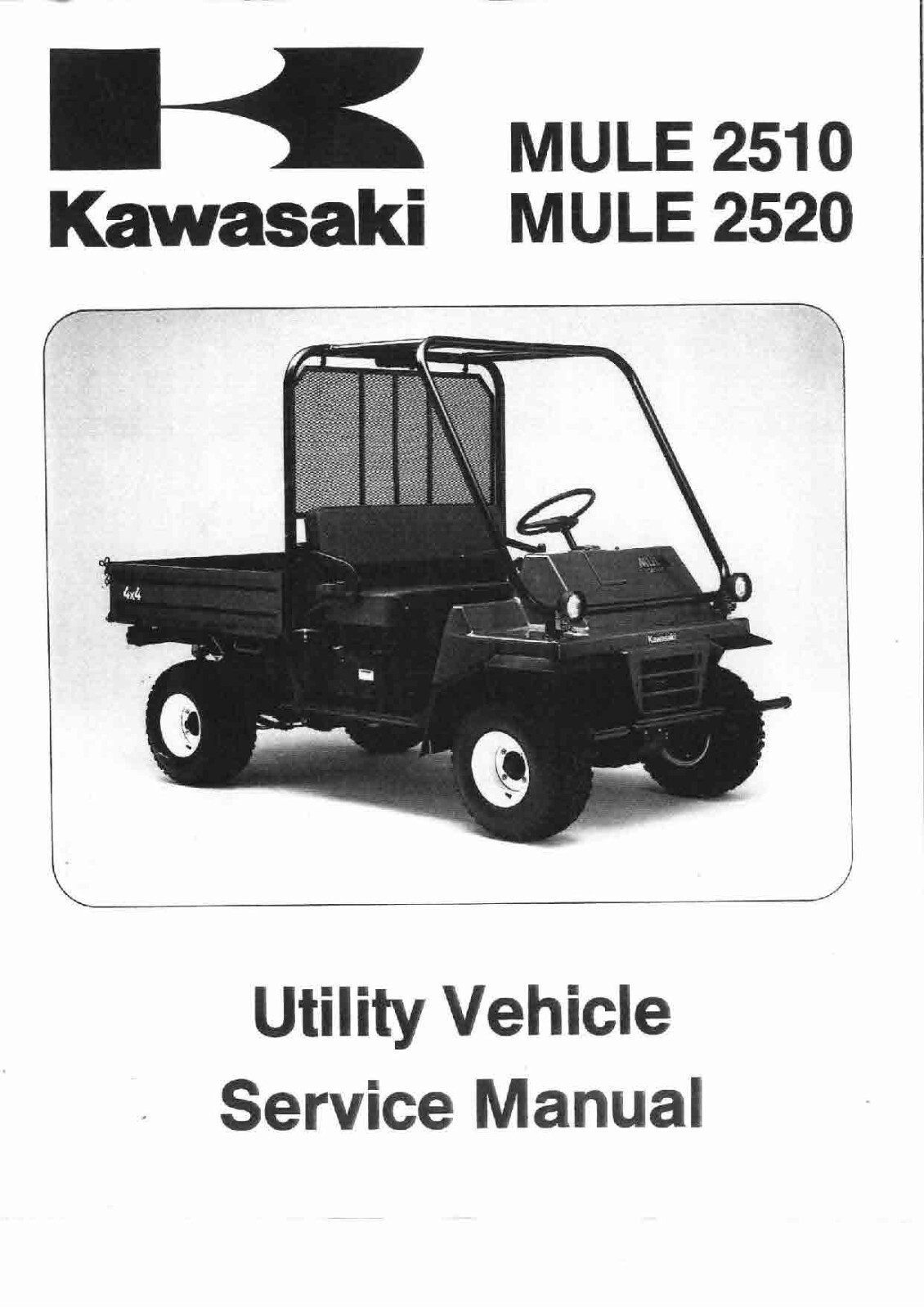 1993-2000 Kawasaki Mule 2510 2520 KAF620 A B Service Shop Repair Manual 1993-2000 Kawasaki Mule 2510 2520 KAF620 A B Service Shop Repair Manual