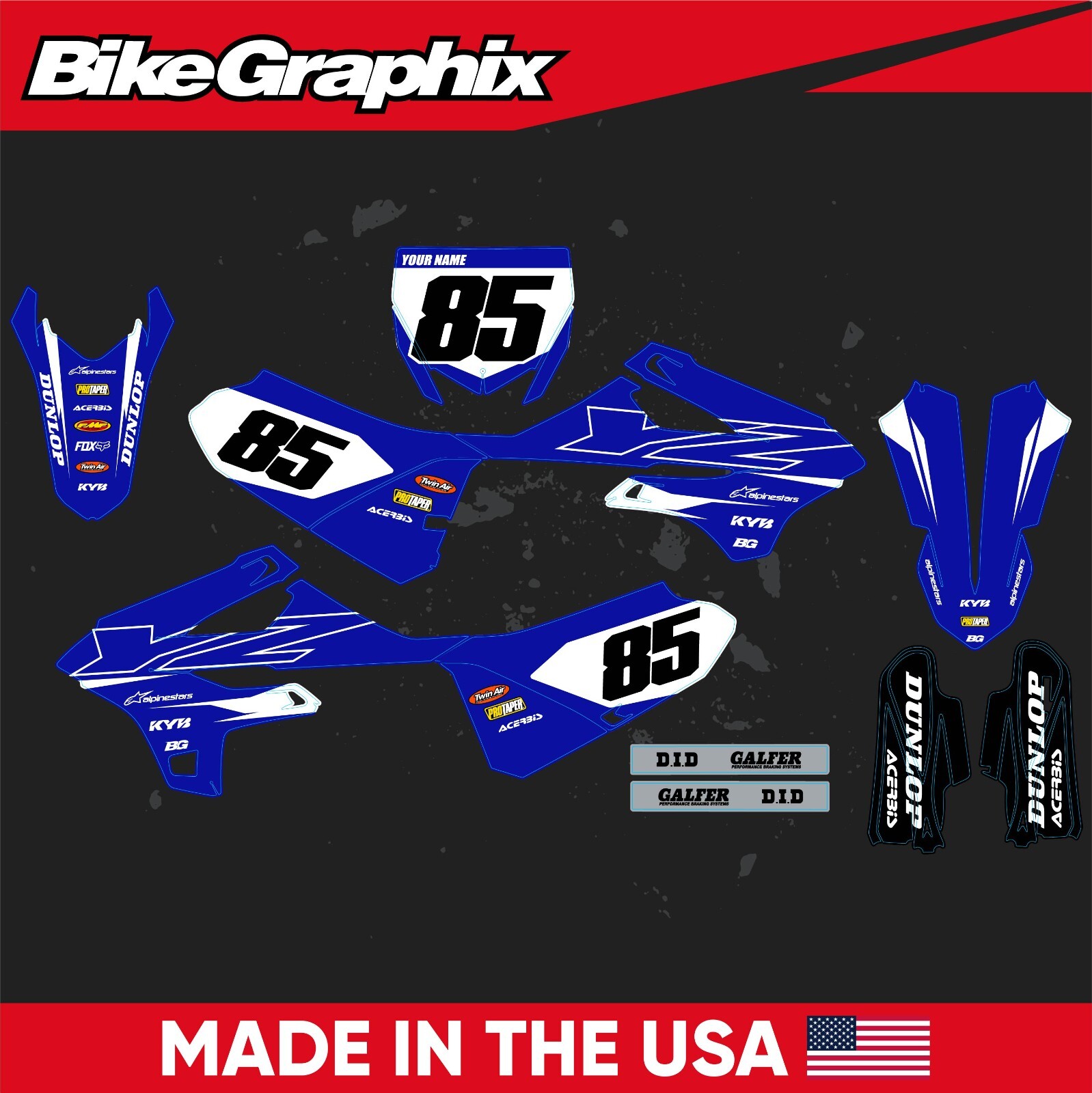 Custom MX Graphics Kit (FITS YAMAHA 2022-2025 YZ85)
