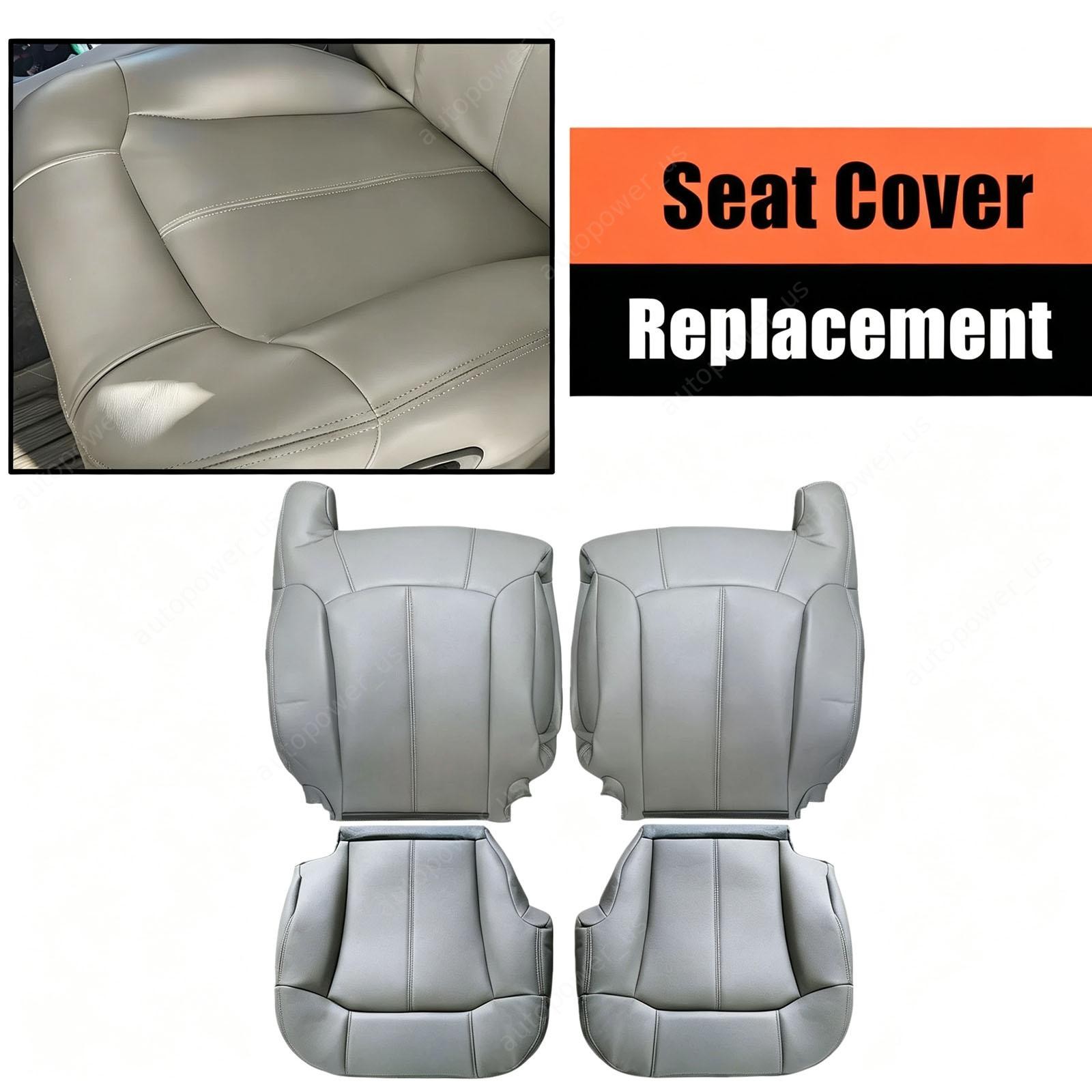 For 1999-2002 Chevy Silverado Tahoe Suburban Leather Seat Covers Pewter Gray