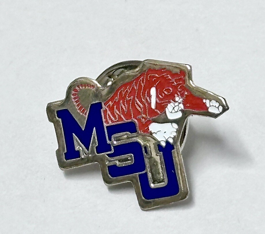 MSU Tigers Pin Memphis State University Hat Lapel Pin Vintage