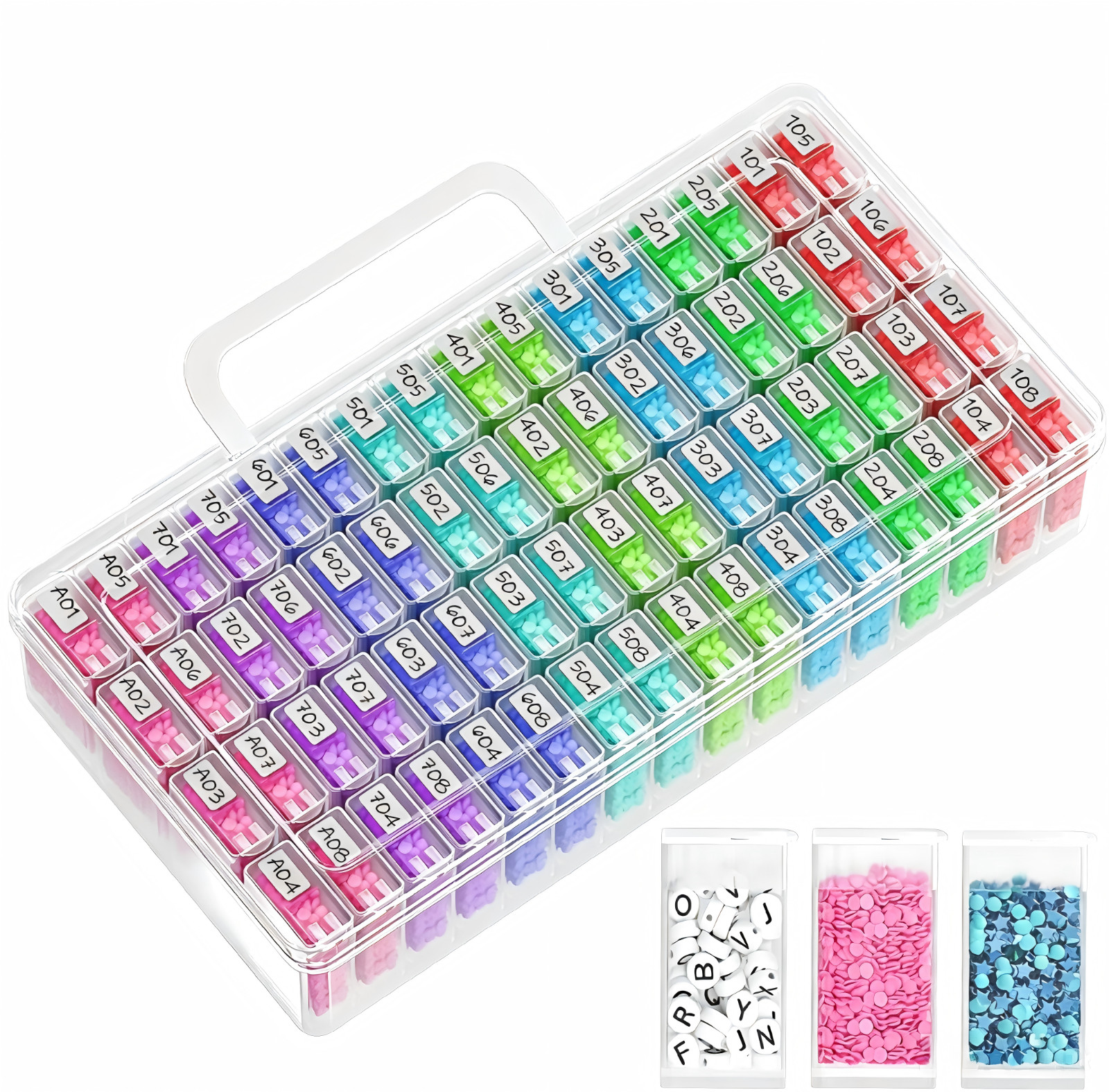 ARTDOT 64 Grids Diamond Painting Storage Containers for Diamond Art Tools Kits