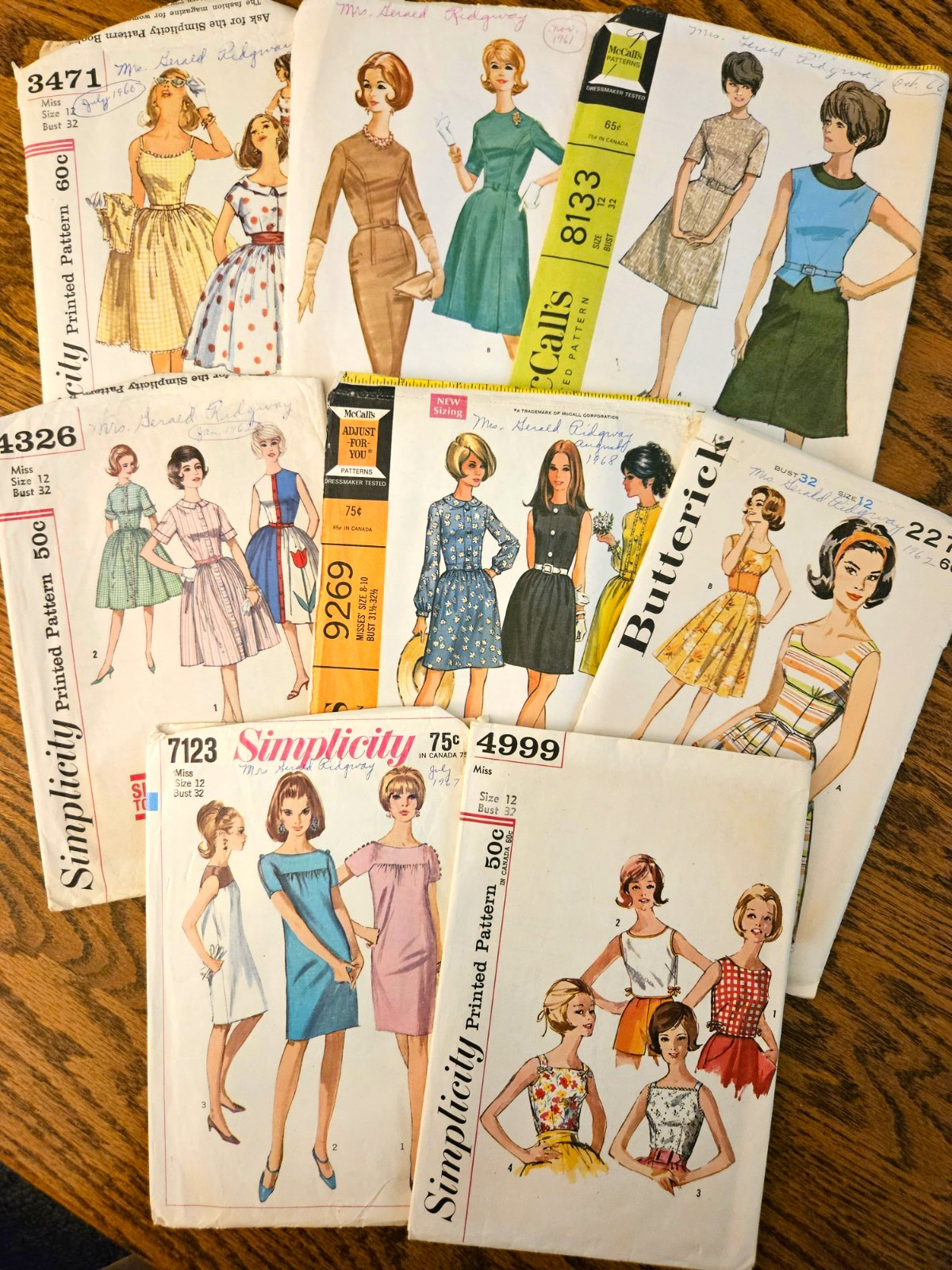 McCall’s Simplicity Butterick Vintage Original Women’s Dress Sewing Pattern Lot
