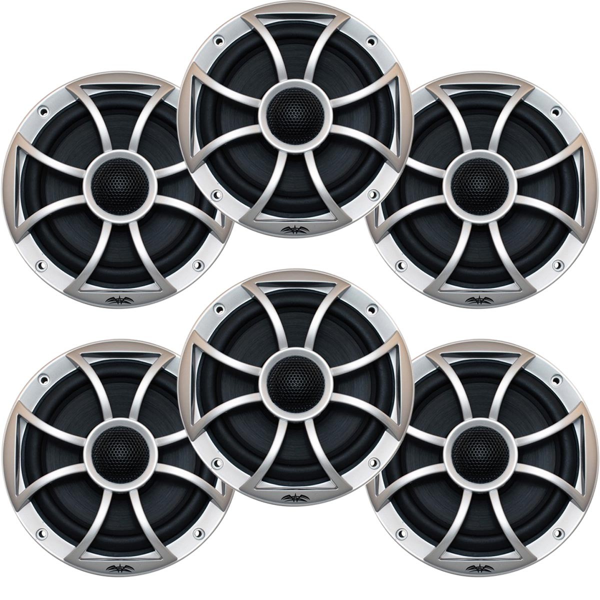 Wet Sounds Marine Bundle 3 pair of XS 65i Black cone Silver Grill 6.5