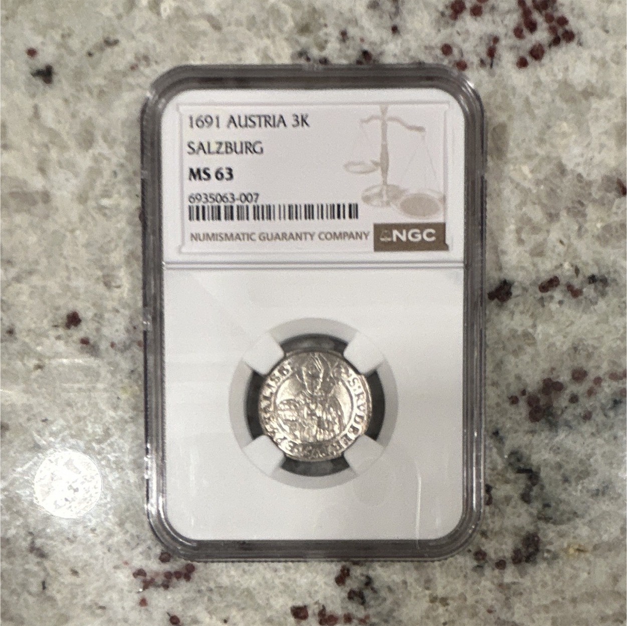 Austria 1691 Salzburg 3 Kreuzer Silver NGC MS63 Coin Austria 1691 Salzburg 3 Kreuzer Silver NGC MS63 Coin