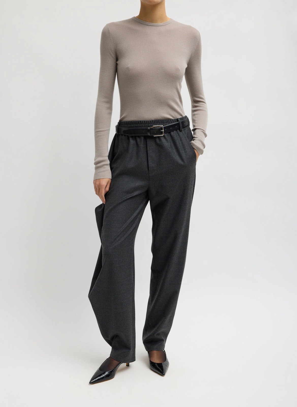 Tibi Cozy Flannel Side Drape Pant $ 675 Size M
