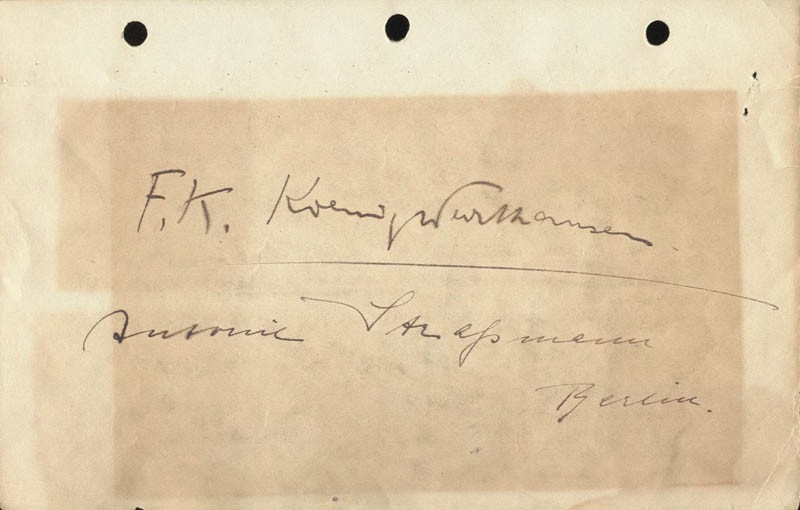 FREDERICH KARL VON KOENIG-WARTHAUSEN - SIGNATURE(S) WITH CO-SIGNERS