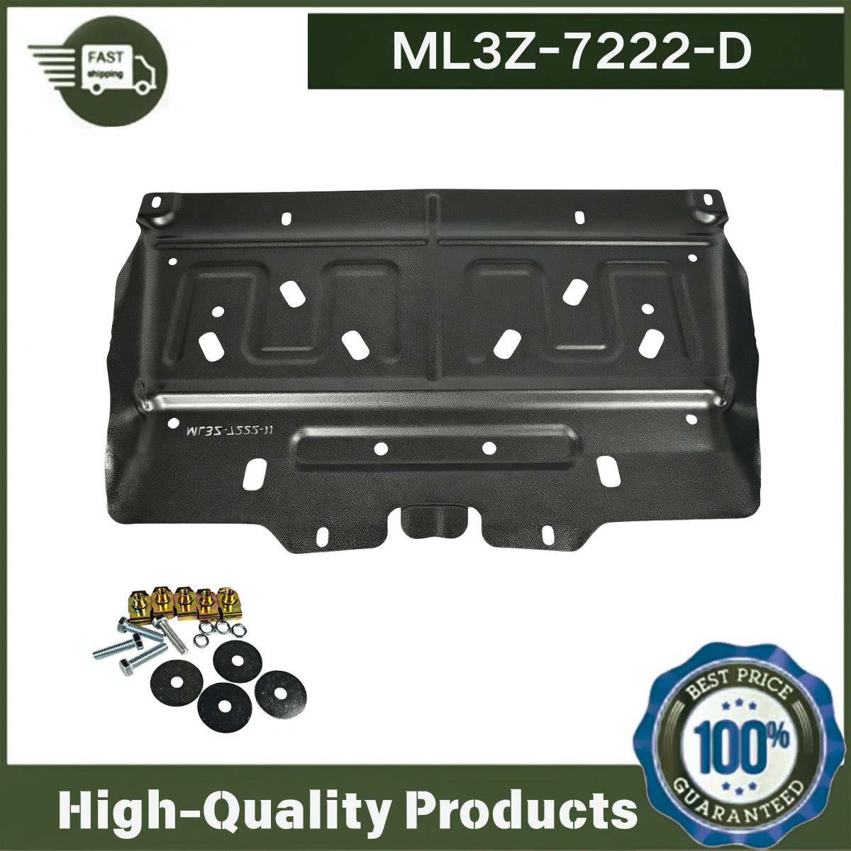 For Ford F-150 2015-2024 Upgrade Manganese Steel Splash Panel Shield ML3Z-7222-D