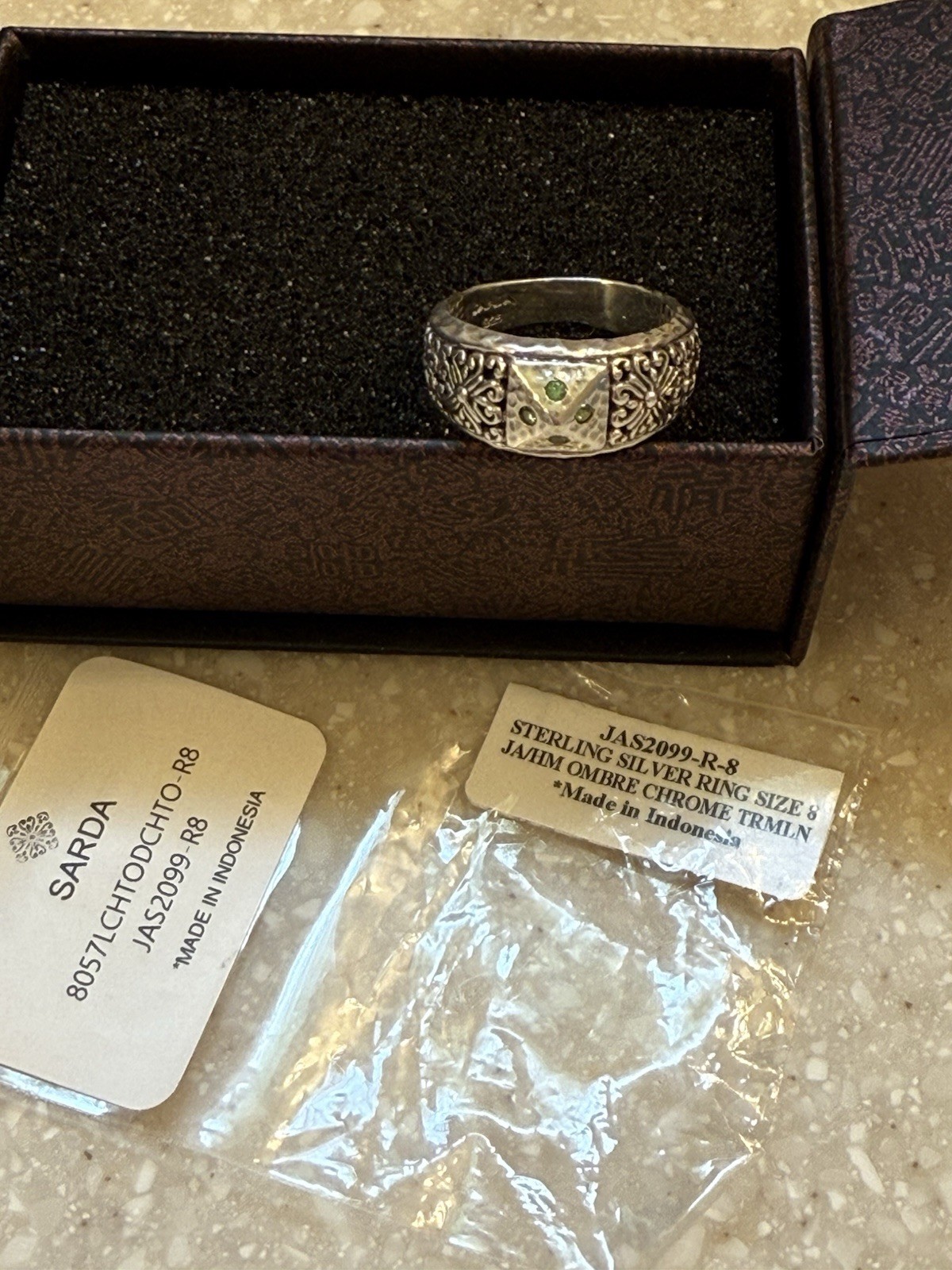 Sarda Janyl Adair Ombré Chrome Tourmaline Ring Size 8