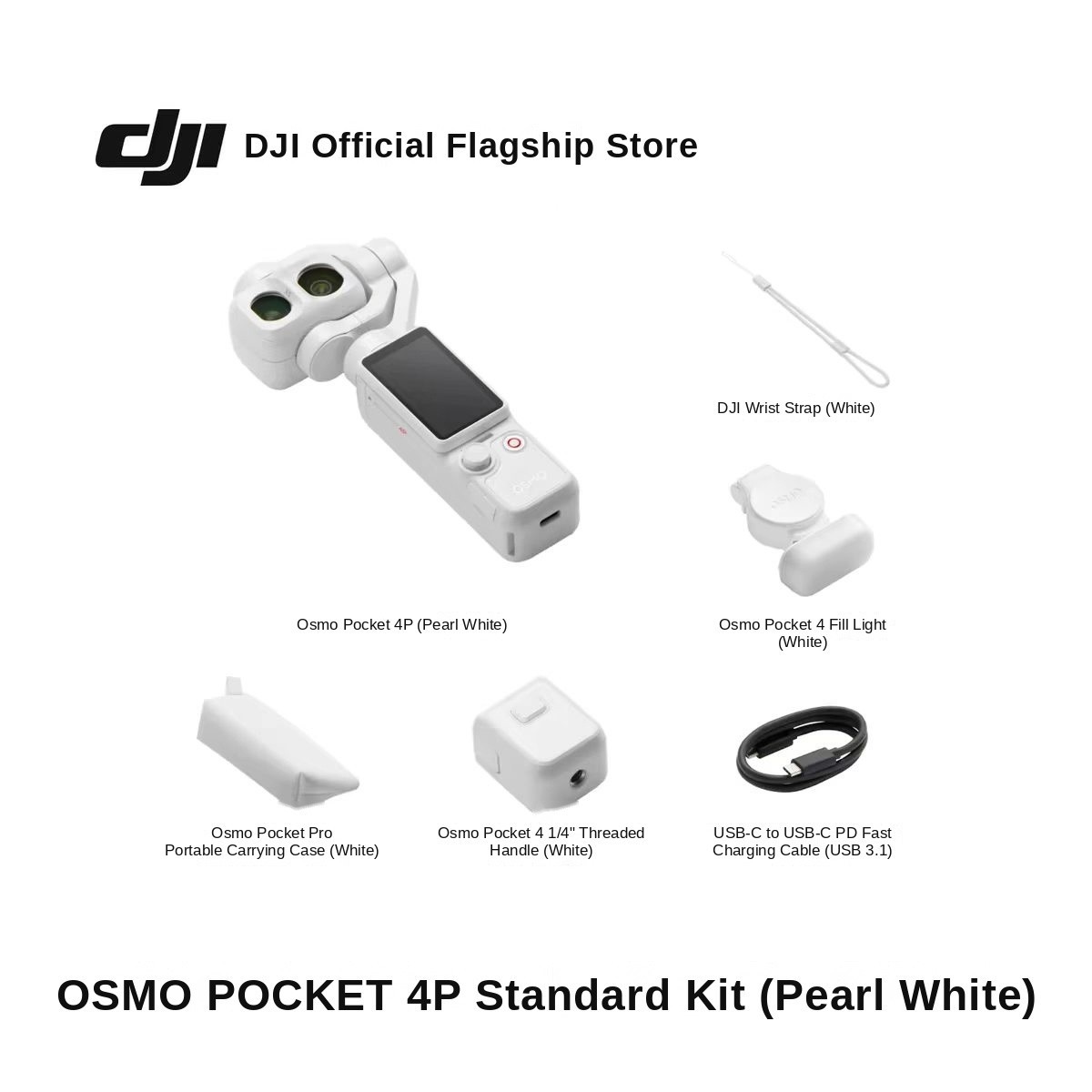 Official White DJI Pocket 4 Pro Standard Vlog Creator Combo Camera, US No Tariff
