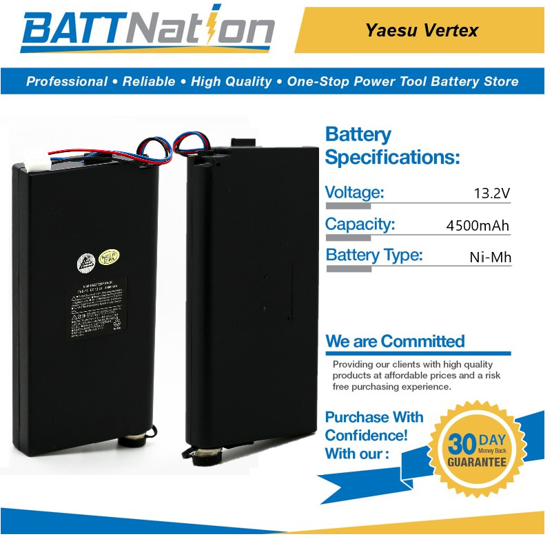 2x 13.2V 4500mAh NiMh Battery for Yaesu Vertex FNB-78 FT-897 FT-897D
